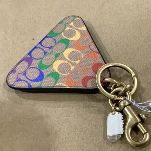 NEW Large Coach Signature Rainbow Roll With It Keyring Purse Fob Bag Cha⦠- Picture 2 of 7